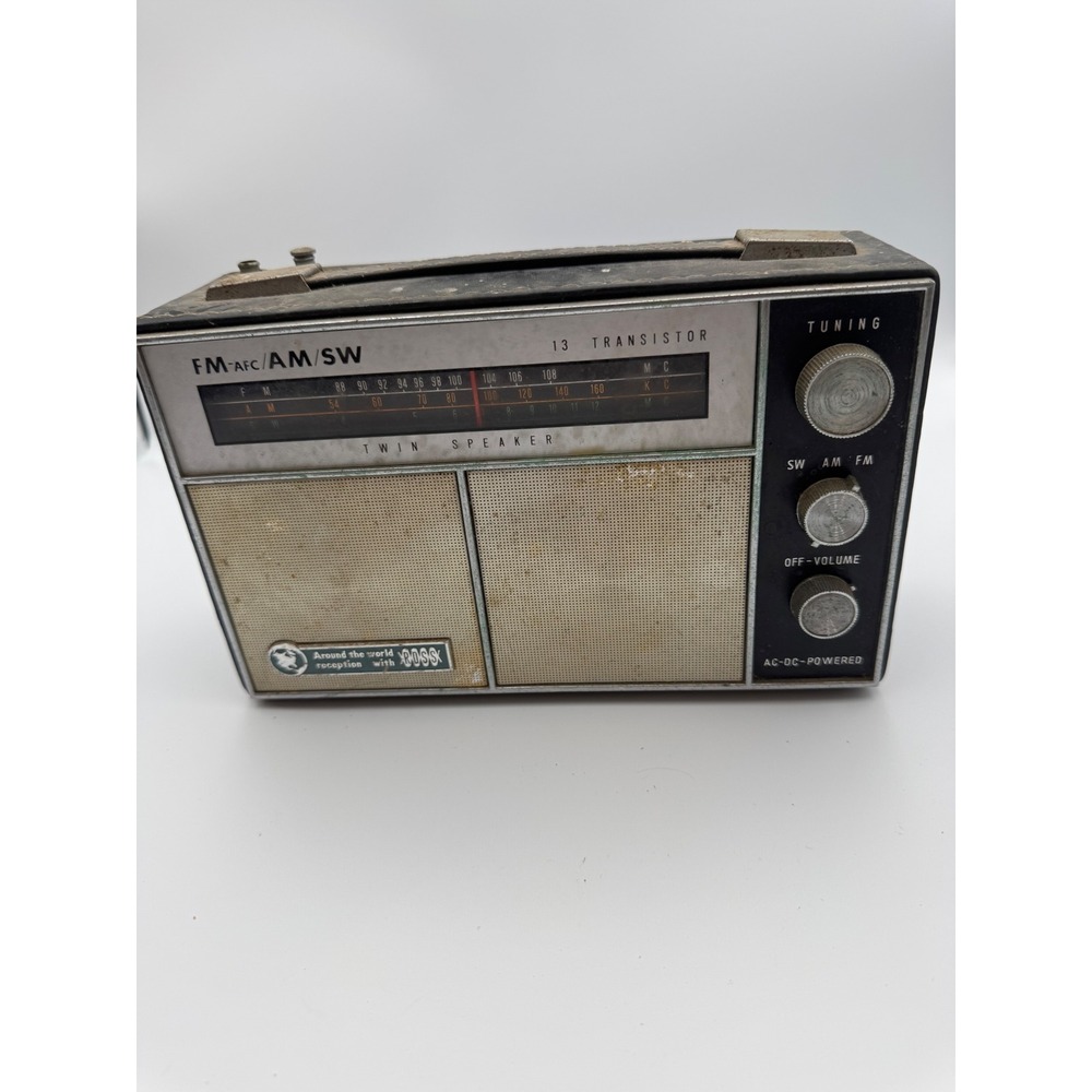 Vintage Ross 13 Transistor Twin‎ Speaker FM AM SW Portable Radio Japan RE-1915